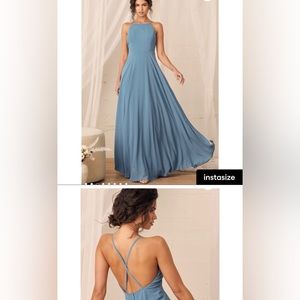 Slate blue maxi dress